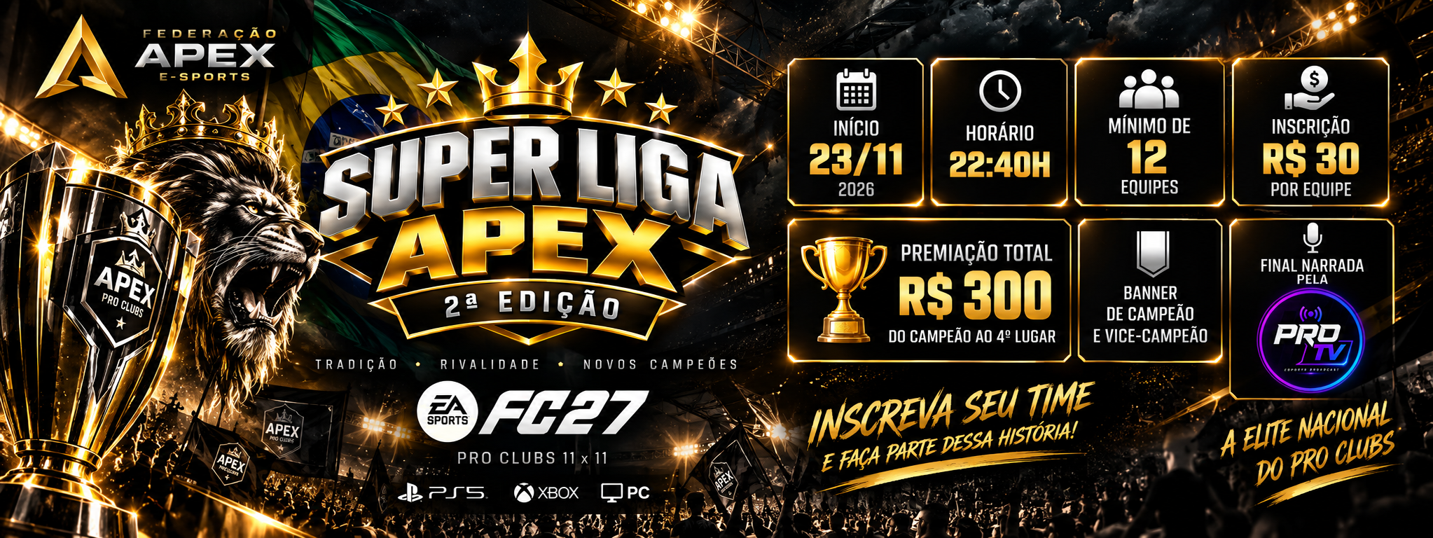 Banner oficial de Super Liga Brasil APEX